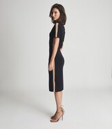 Thumbnail for your product : Reiss ROSIE KNITTED BODYCON MIDI DRESS Navy/Camel