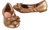 Thumbnail for your product : BCBGeneration BCBG Laurel Womens Gold or Gun Metal Silver Snake Bow Flats Shoes