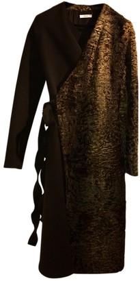 Celine Brown Astrakhan Coat for Women