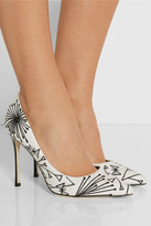 Thumbnail for your product : Sergio Rossi Embroidered canvas pumps