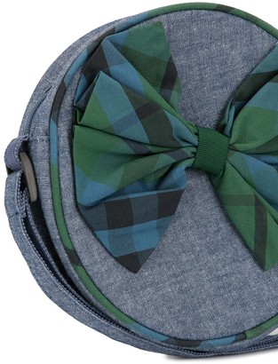Familiar Checked Bow Detail Shoulder Bag