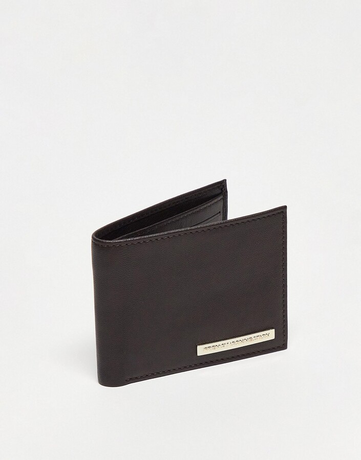 Black And Brown Bi Fold Mens Designer Pu Leather Wallet