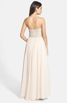 Thumbnail for your product : Aidan Mattox Beaded Bodice Strapless Gown