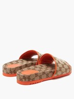Thumbnail for your product : Gucci X The North Face Logo-embroidered Slides - Brown