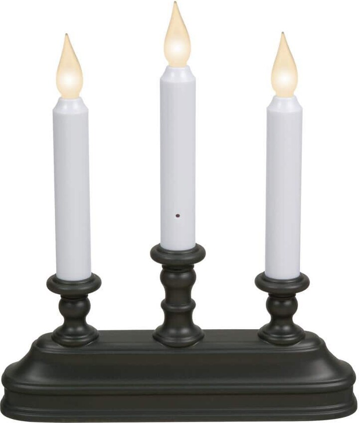 Xodus Innovations 10 in. Dual Color LED Battery Operated Candle with Aged Bronze Colored Candelabra Base