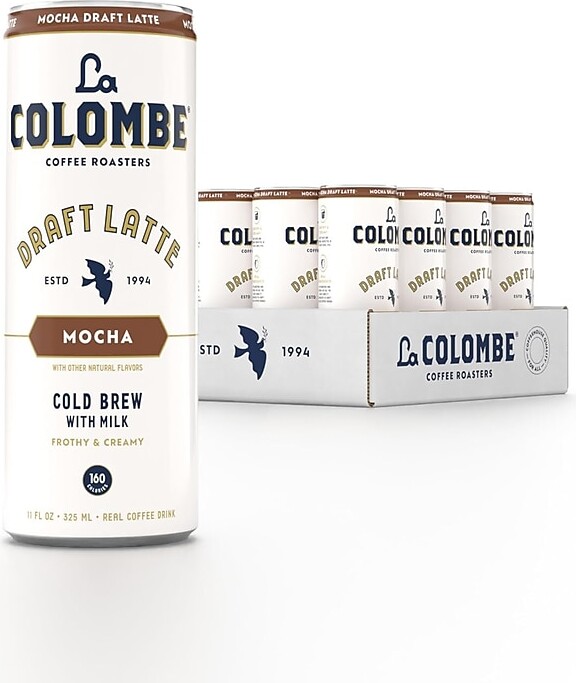 La Colombe Coffee La Colombe Draft Mocha Latte Caffeinated Cold Brew Coffee, Medium Roast, 11 oz., 12/Carton (PPPURC1202)