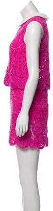 Muveil Sleeveless Crochet Dress Pink Sleeveless Crochet Dress