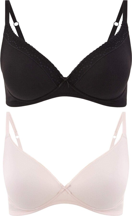 Marks and Spencer Women's Cotton Rich Lounge Non Wired Padded Plunge