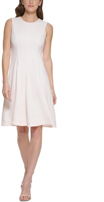 Calvin Klein Petite Scuba Crepe A-Line Dress - ShopStyle