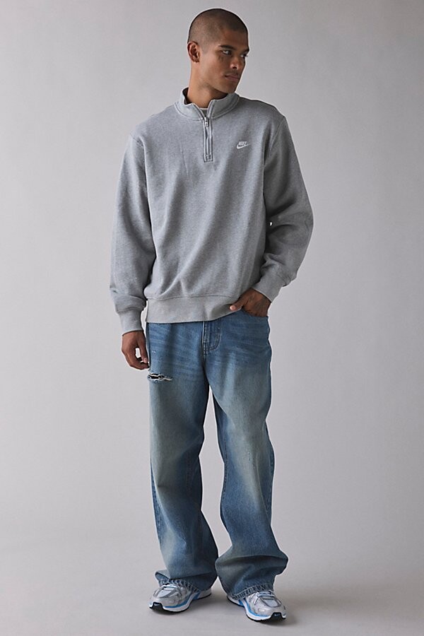 nike club half zip fleece hoodie