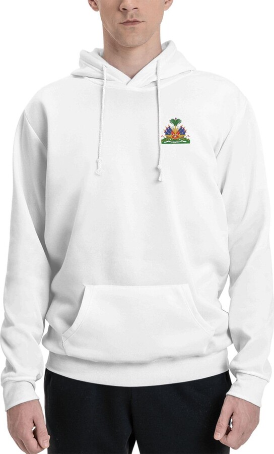 LOBTNDCY Coat Of Arms Of Haiti Men'S Pocket Hoodie Pullover Hooded Jumper Sweatshirt Xx-Large Black