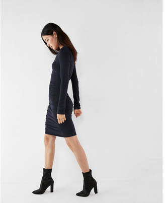 Express ruched crew neck sweater dress