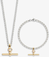 Thumbnail for your product : Tilly Sveaas Belcher T-bar 23.5ct yellow gold-plated sterling-silver bracelet and necklace set