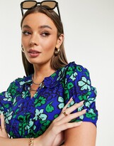 Thumbnail for your product : Influence frill collar midi dress in bold floral print