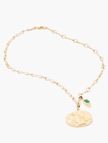 Thumbnail for your product : Azlee Goddess Diamond, Emerald & 18kt Gold Necklace - Green Gold