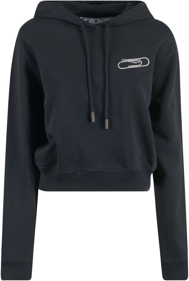 off white women's cropped hoodie