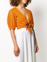 Thumbnail for your product : Tory Burch Cropped Tie-Front Top