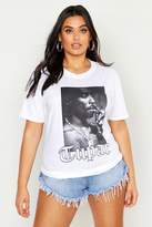 Thumbnail for your product : boohoo Plus Smoking Tupac Licensed T-Shirt