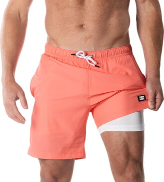 Men's Swim Trunks With Compression Liner - 7 Inch Inseam Quick Dry Board Shorts