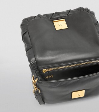 Loewe Goya Puffer Pleated Bag in Black