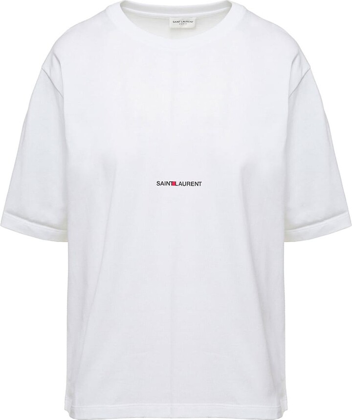Tシャツ・カットソー SAINT LAURENT Women Tops 665234Y37AW 9744 White Saint Laurent Reverse T-Shirt | Saint Laurent | YSL.com