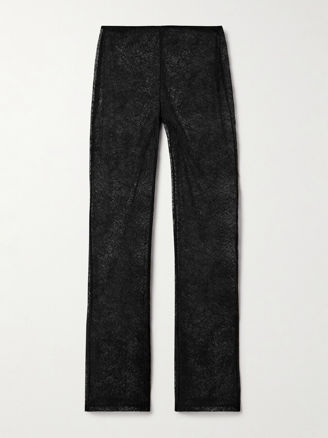 Skin Logan Recycled-lace Straight-leg Pants - Black