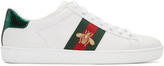 Gucci - Baskets rayées en cuir blanches Bee New Ace
