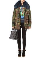 Thumbnail for your product : Mr & Mrs Furs Fur trimmed camouflage-print parka