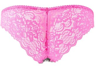 Charlotte Russe Sheer-Back Lace & Cotton Cheeky Panties