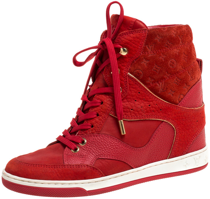red high top wedge sneakers