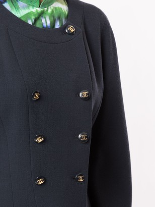 Chanel Pre Owned Collarless Double-Breasted Skirt Suit