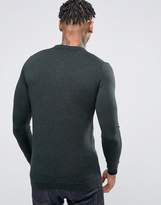 Thumbnail for your product : ASOS Muscle Fit Knitted Polo With Logo In Merino Wool