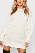 Thumbnail for your product : boohoo Petite Waffle Knit Oversized Sweater Dress