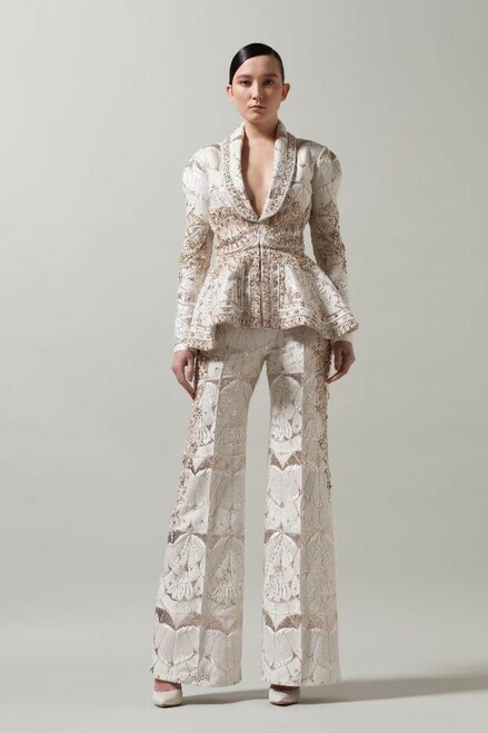 white beaded jacket