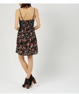 Thumbnail for your product : New Look Black Strappy Contrast Floral Print Skater Dress