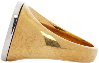 Versace Gold Greek Key Signet Ring