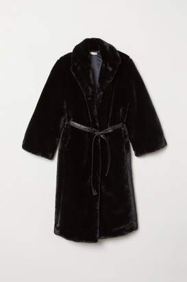 H&M Faux Fur Coat - Black