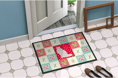 The Holiday Aisle Chau Chantilly Tiffany 36 in. x 24 in. Non-Slip Indoor Outdoor Door Mat