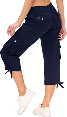 MoFiz Women's Cropped Sports Pants 3/4 Length Capri Trousers Quick