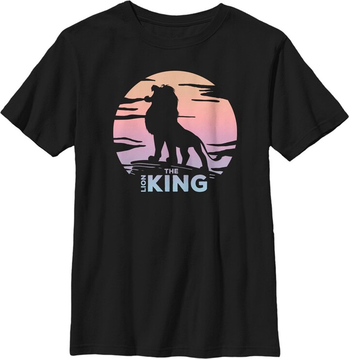 The Lion King Boy's Lion King Sunset Simba TShirt Black Large