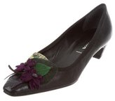 Thumbnail for your product : Prada Leather Embellished Pumps