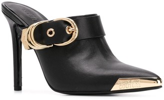 Versace Buckle-Embellished Mules