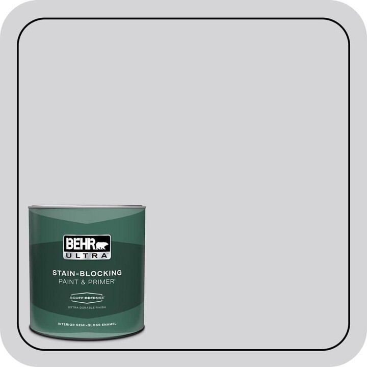 BEHR ULTRA 1 qt. #N550-1 Mirror Ball Extra Durable Semi-Gloss Enamel Interior Paint & Primer
