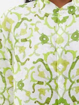 Thumbnail for your product : eskandar Floral-print Dropped-shoulder Linen Shirt