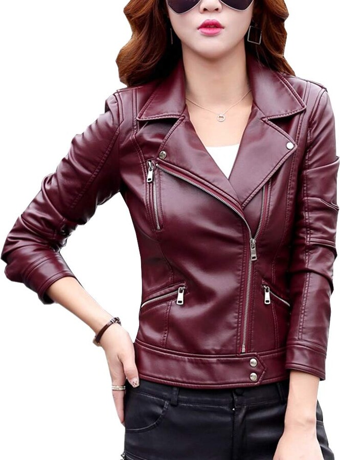 dark red jacket womens