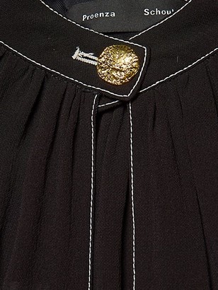 Proenza Schouler Silk Georgette Long Sleeve Keyhole Blouse