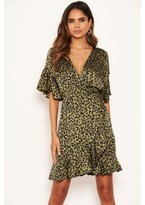 ax paris green leopard dress