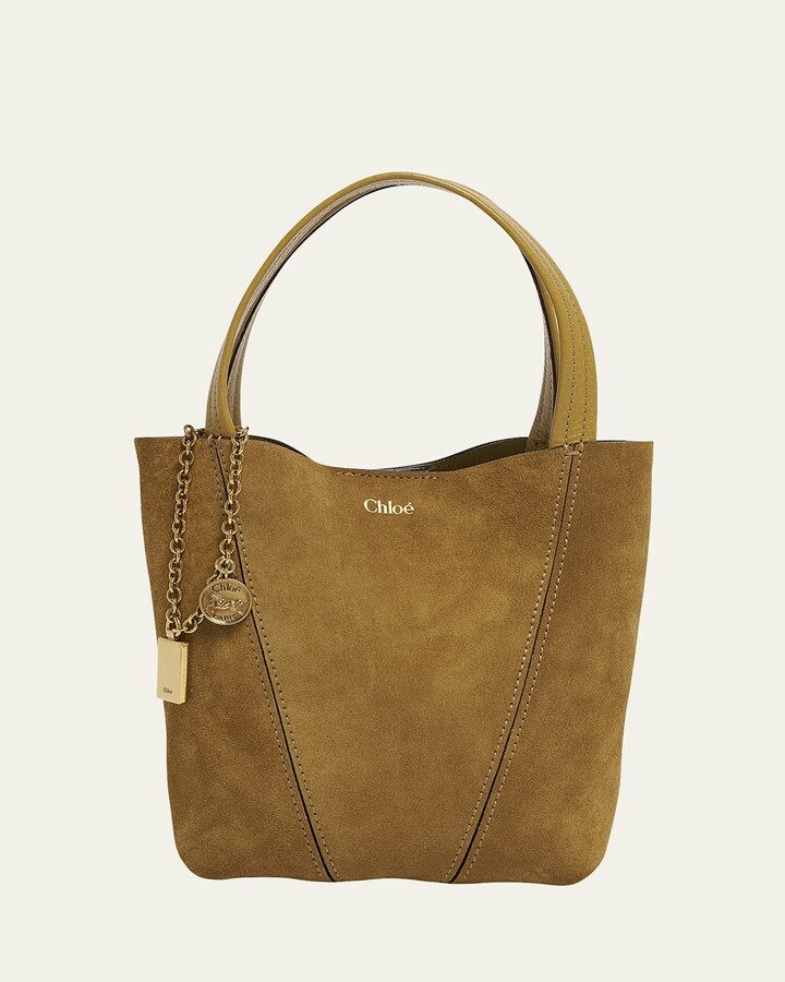 Chloé Spin Mini Tote Bag in Calfskin Suede