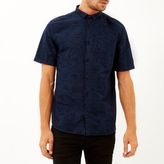 Thumbnail for your product : River Island Mens Blue western print short sleeve shirt