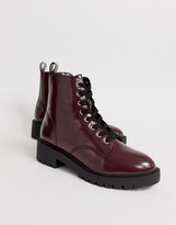 new look lace up flat boots